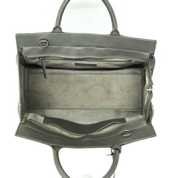 Saint Laurent Cabas Rive Gauche Leather Shoulder Bag Grey - Picture 8 of 10